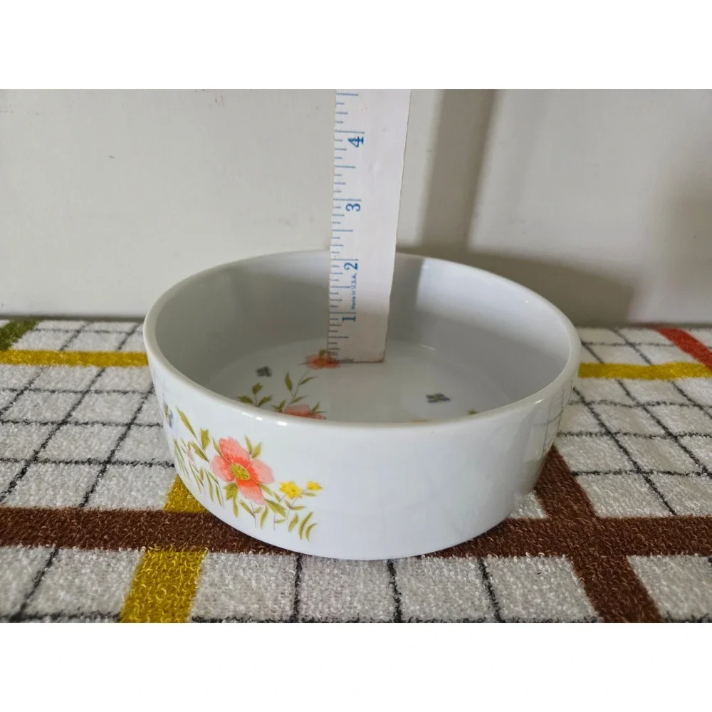 Country Flowers by Andrea Oven to Table Cookware Floral Bowl 6.25 inch Vintage